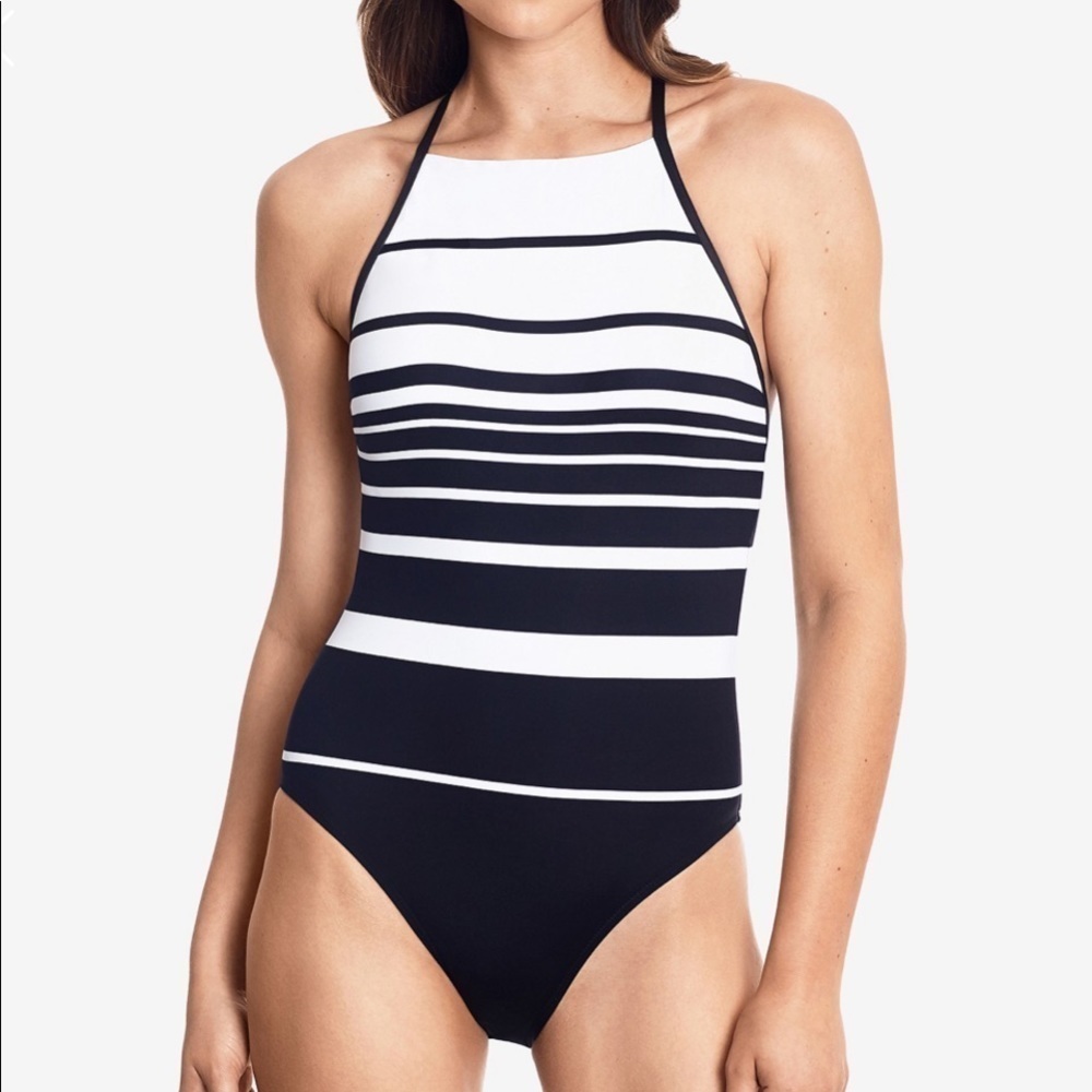 LAUREN Ralph Lauren Gradient Stripe 1 Piece Swim